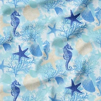 Fabric Editions Turquoise Sea Life Cotton Fabric