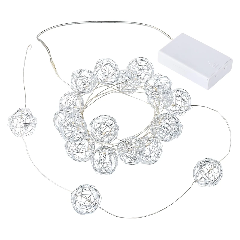 20ct. Warm White Wire Ball LED String Lights by Ashland™