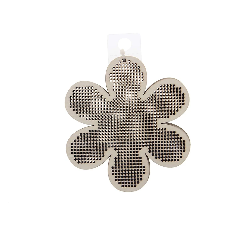4" Flower Cross Stitch Wood Canvas, 4ct. by Loops & Threads®