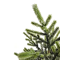 16.5" Unlit Lightly Frosted Artificial Christmas Tree with Rustic Jute Base