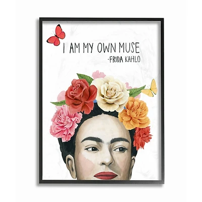 Stupell Industries Frida kahlo I Am My Own Muse Wall Art in Black Frame