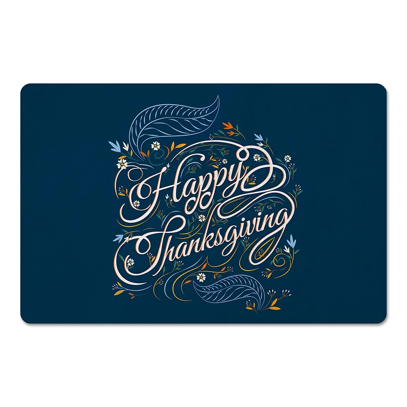 Happy Thanksgiving Script Floor Mat