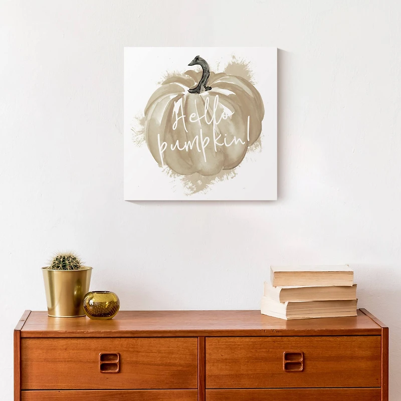 Hello Pumpkin Fall Canvas Wall Art