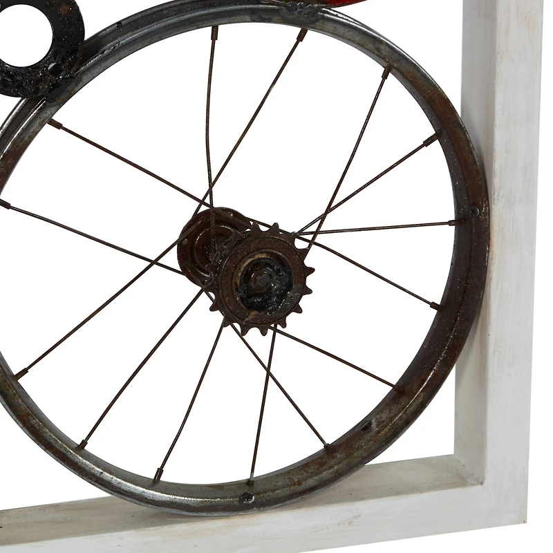 49" White Metal & Wood Rustic Wall Décor