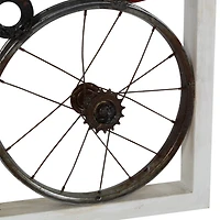 49" White Metal & Wood Rustic Wall Décor