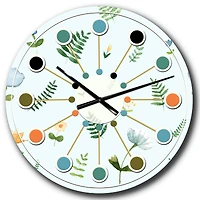 Designart 'Retro Floral Pattern Ix Mid-Century Modern Wall Clock