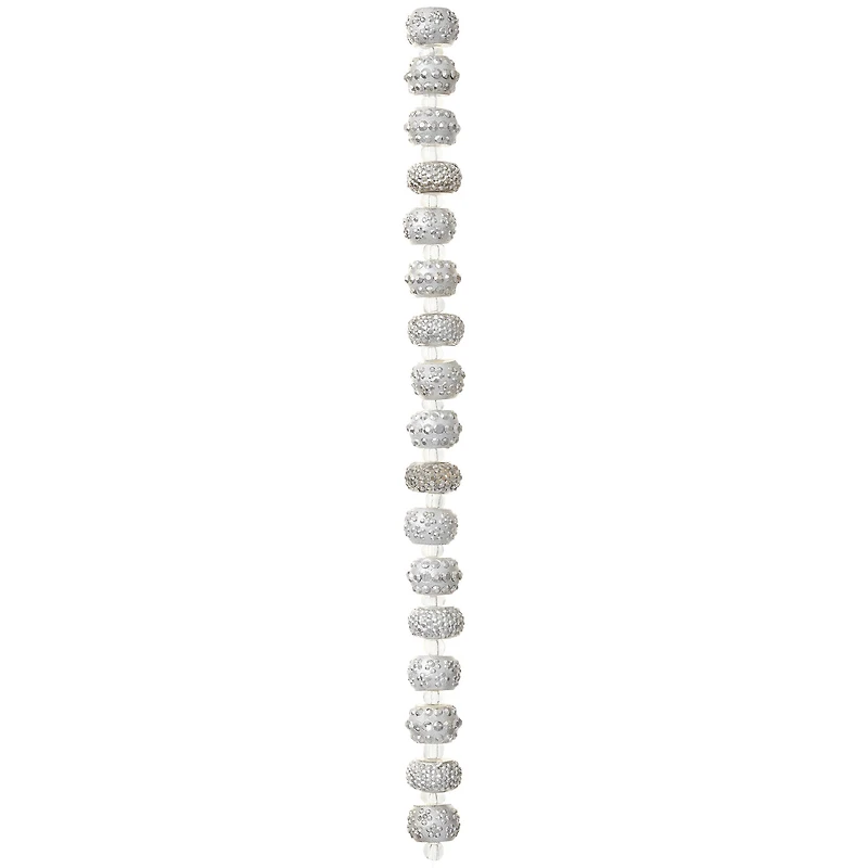 12 Packs: 18 ct. (216 total) Silver Acrylic Rondelle Beads, 10mm by Bead Landing™