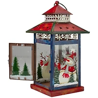 13" Red & White Snowman Let It Snow Christmas Lantern