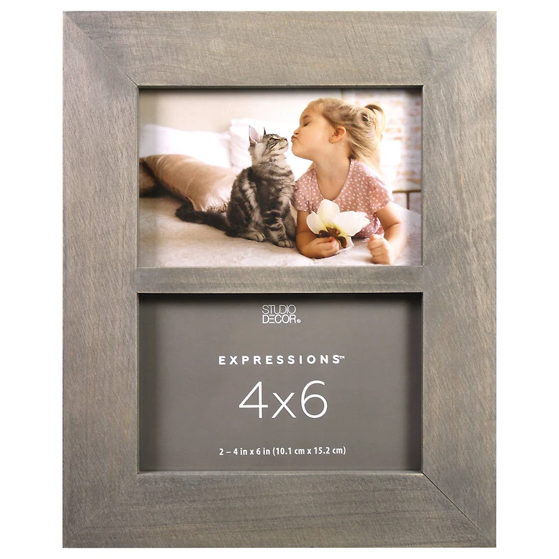 Expressions™ 2 Opening 4" x 6" Greige Collage Frame by Studio Décor®
