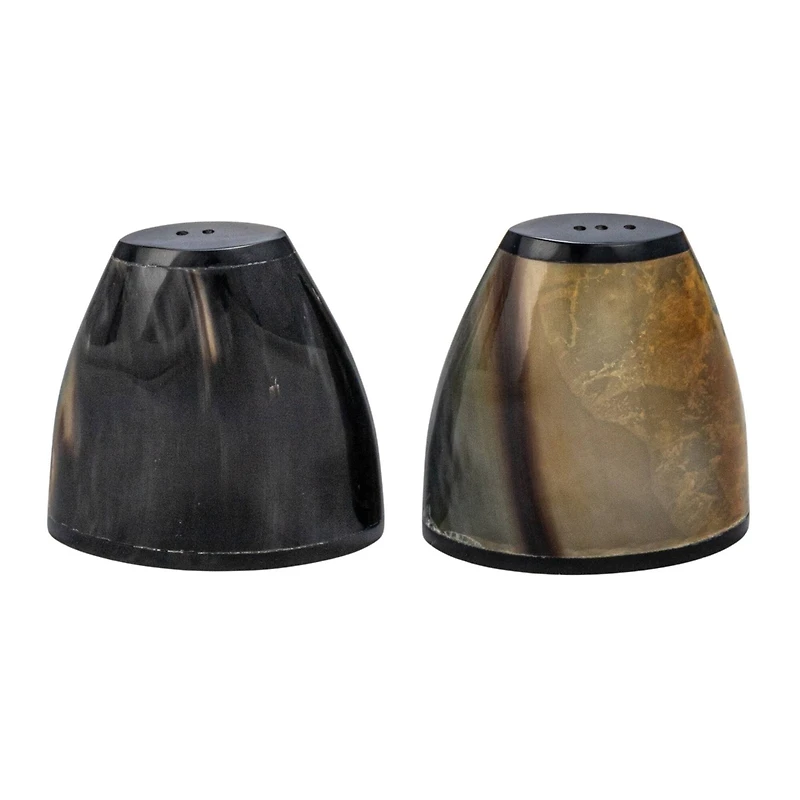 Hello Honey® 3" Black Horn Salt & Pepper Shaker Set