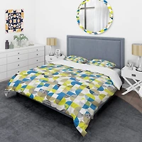 Designart 'Circular Retro Design I' Mid-Century Duvet Cover Set