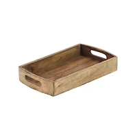 Light Brown Mango Wood Rustic Tray Set