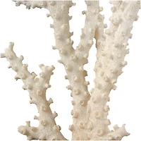 14" Cream Polystone Coral Sculpture with Clear Acrylic Base