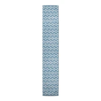 72" Blue Tribal Pattern Cotton Twill Runner