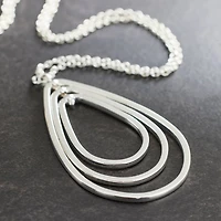 Silver Metal Concentric Teardrop Pendant by Bead Landing™