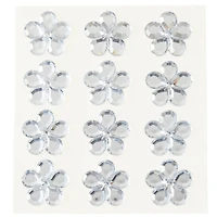 12 Packs: 12 ct. (144 total) Clear Flower Rhinestone Stickers by Recollections™