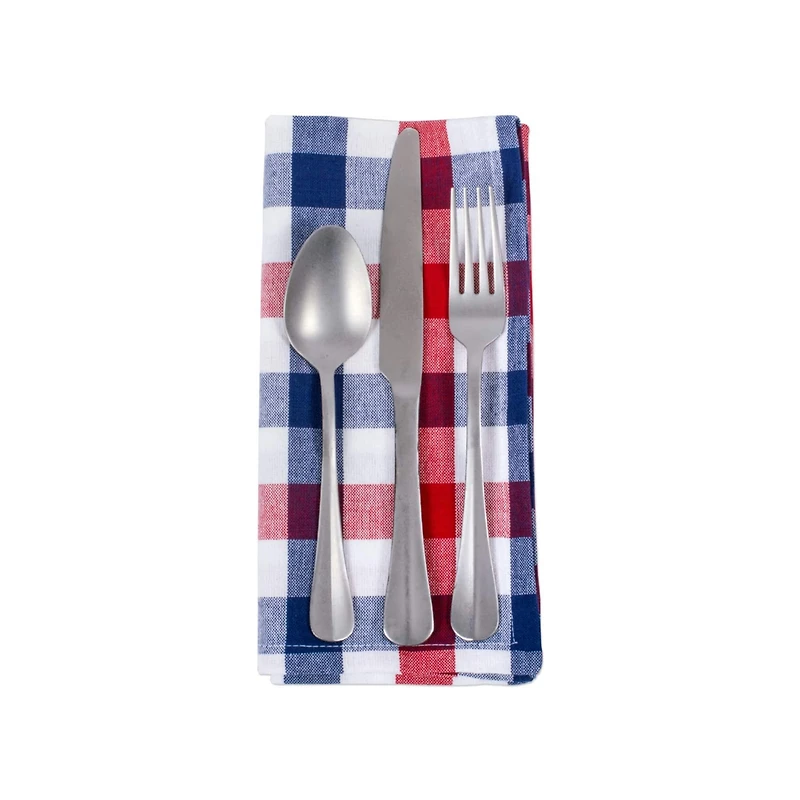 DII® Red & Blue Check Cloth Dinner Napkins, 6ct.