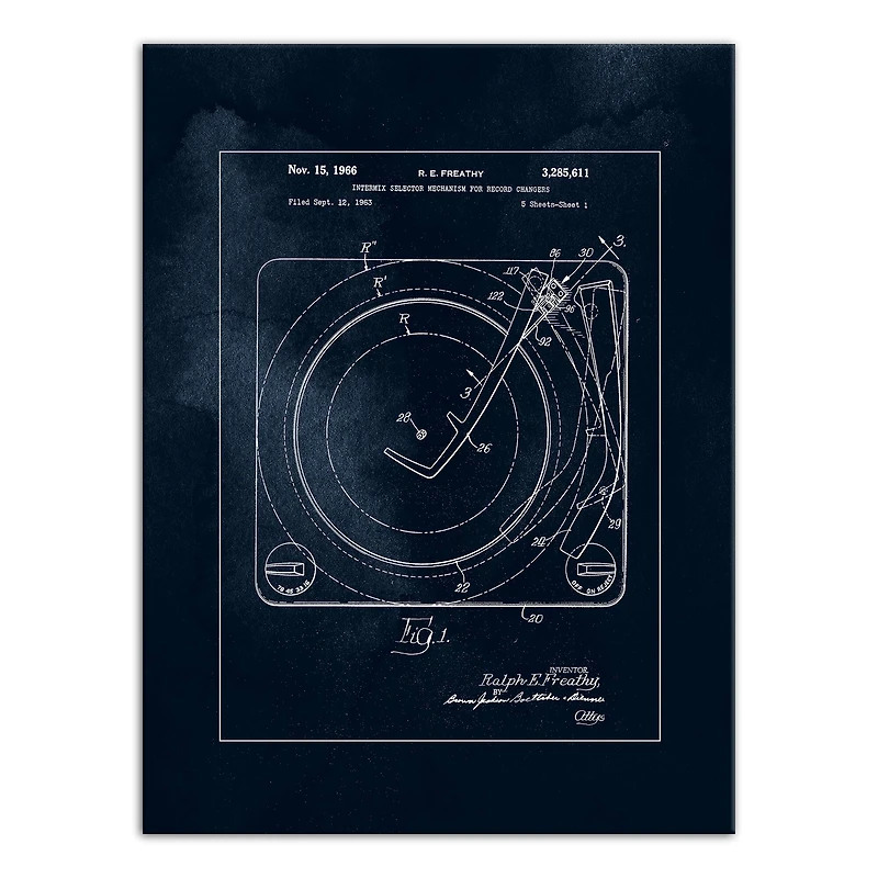 Record Player Changer 12" x 16" Canvas Wall Art