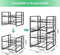 NEX™ Standard 12oz. 20-Can Capacity Black Organizer Rack Dispenser, 2ct.