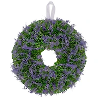 14.5" Purple Reindeer Moss & Green Twig Spring Wreath