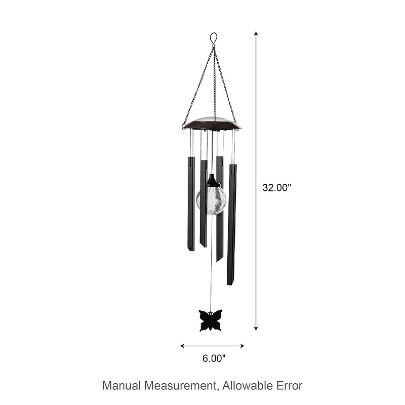 Glitzhome® 32" Solar Powered Windchime with Crackle Bulbs, 2ct.