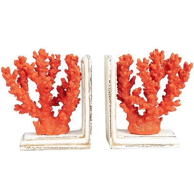 7" Orange Coral Reef Bookends, 2ct.
