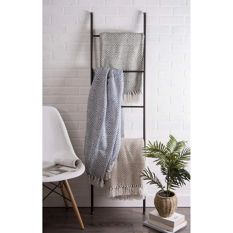 DII® French Blue X-Diamond Geometric Throw