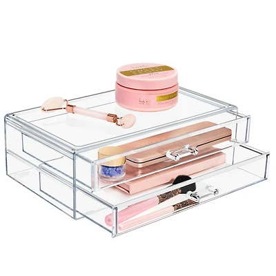 Sorbus Acrylic Cosmetic Organizer with 2 Rectangular Drawers