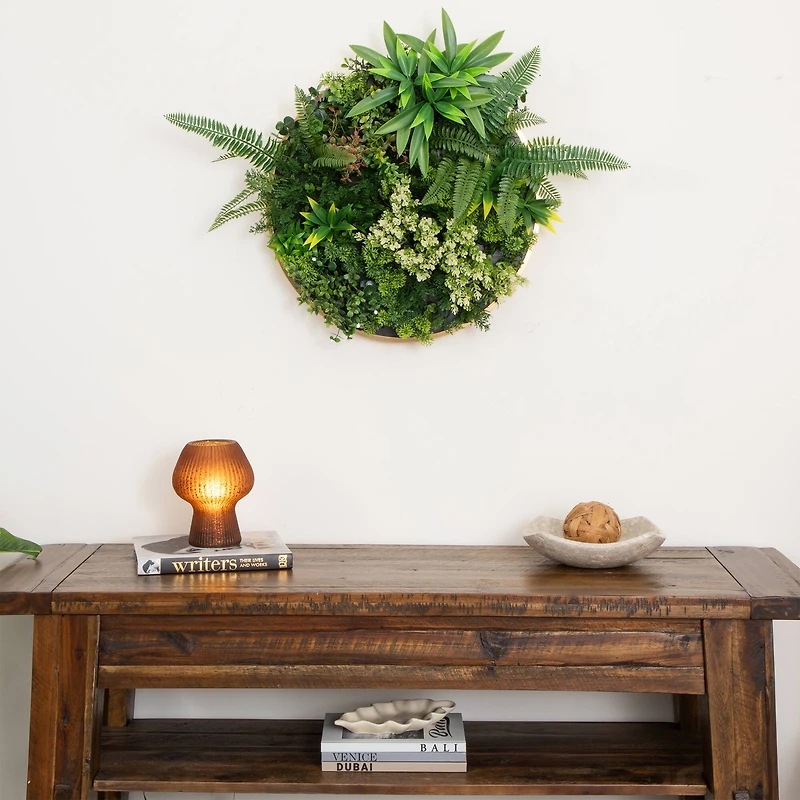 20" Framed Queensland Rainforest Artificial Living Wall Art Panel