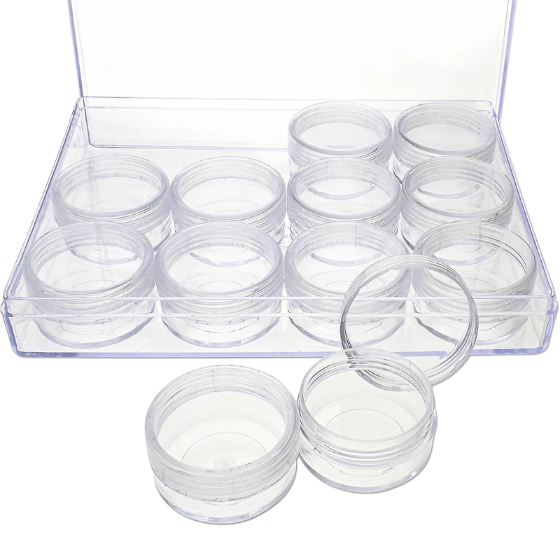 The Beadsmith® 6.5'' x 5'' x 1'' Clear Storage Box with Jars