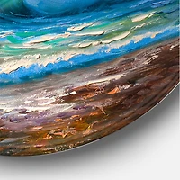 Designart - Blue Waves Breaking At The Beach IV