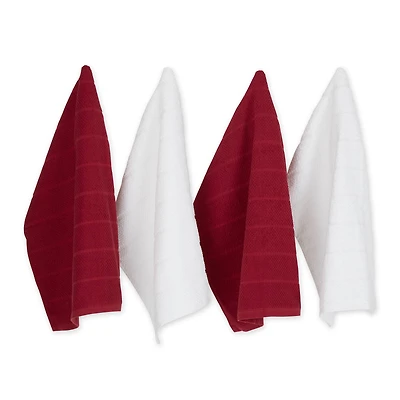 DII® Assorted Barn Red Basic Chef Terry Dishtowel (Set of 4)