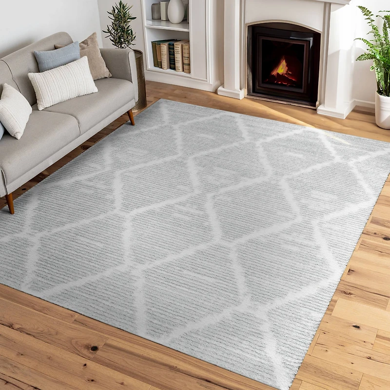 5ft. x 7ft. Gray Diamond Trellis Area Rug by Ashland®