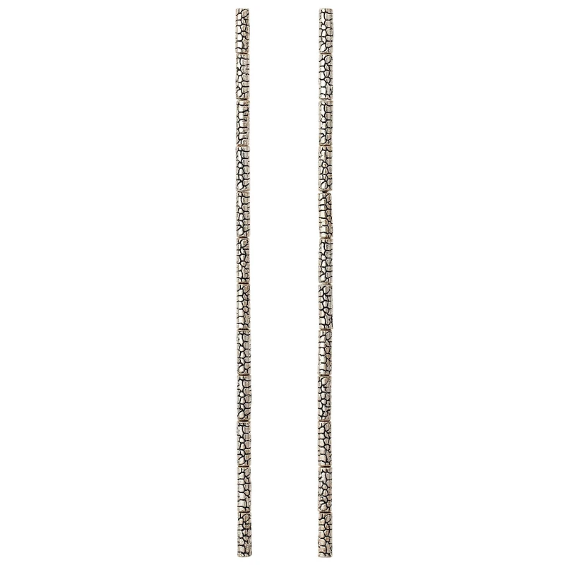 Silver Metal Bump Tube Beads, 10mm by Bead Landing™