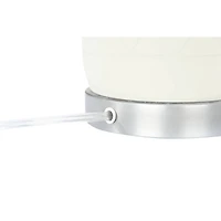 Hello Honey® 24" Raw Concrete White & Silver Table Lamp With Imprinted Diamond Design & Metal Accents