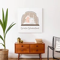 Winter Wonderland Snow Globe 24x24 Canvas Wall Art