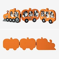 Glitzhome® 16" Halloween Skeletons & Ghosts Hinged Pumpkin Train Décor