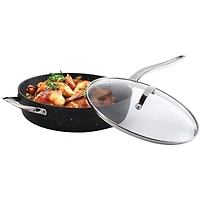 The Rock® by Starfrit 11" Sauté Pan with Glass Lid & Stainless Steel Handles