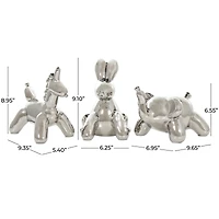 Ceramic Balloon Animals Tabletop Sculpture Set