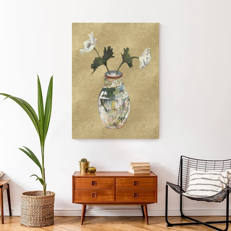 Vase On Gold 30" x 40" Canvas Wall Art