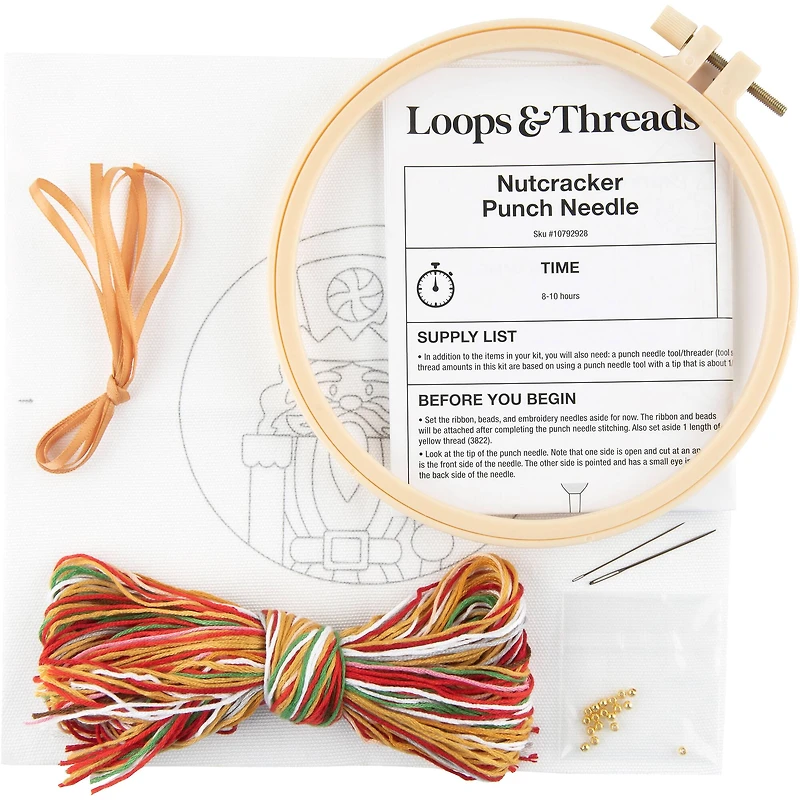 6" Peppermint Nutcracker Punch Needle Kit by Loops & Threads®