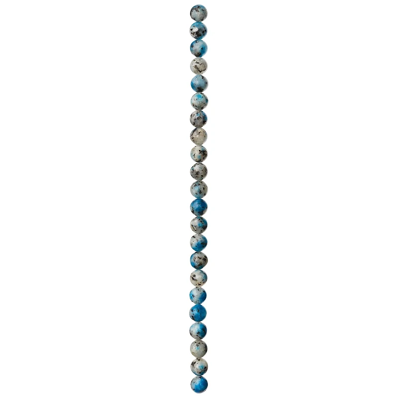 Blue & White K2 Stone Round Beads by Bead Landing®, 8mm