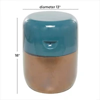 Blue Stoneware Contemporary Accent table 13" x 13" x 18"