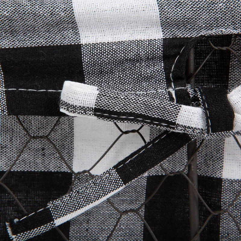 DII® Black & White Checkered Chicken Wire Basket Set