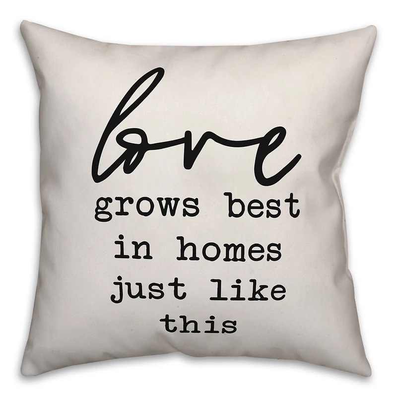 Love Grows Best in Homes Like This Throw Pillow
