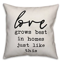 Love Grows Best in Homes Like This Throw Pillow