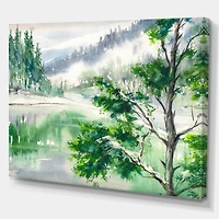 Designart - Lake and Mountains in Winter Season