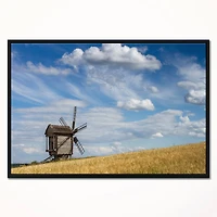 Designart - Cloudy Sky and Windmill Summer day