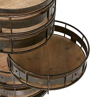 Brown Metal Farmhouse Storage Cart, 28" x 17" x 17"