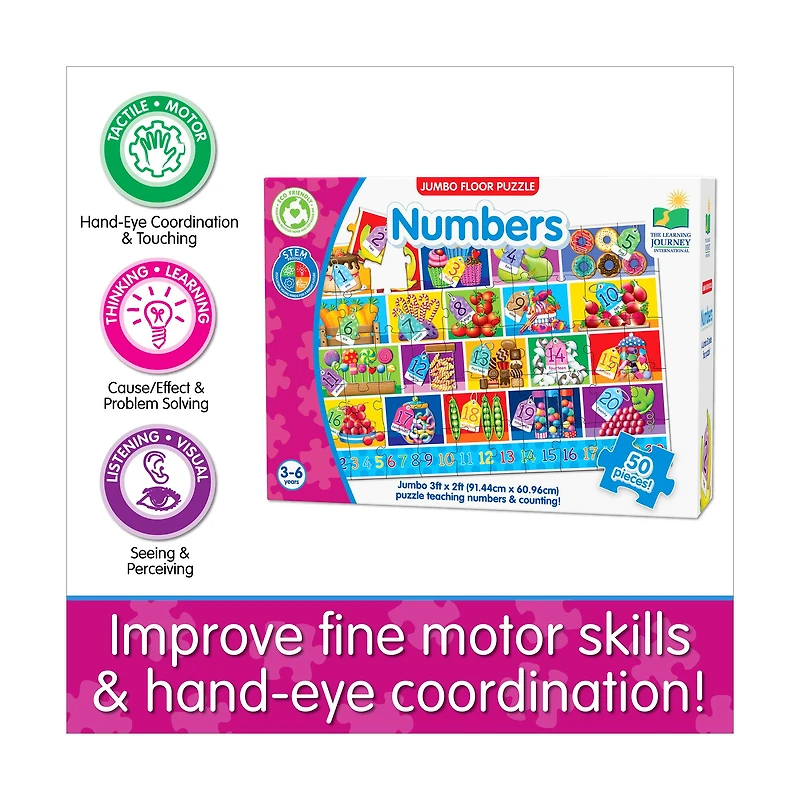 Jumbo Floor Puzzle - Numbers: 50 Pcs